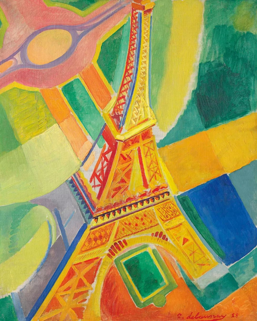 罗伯特·德劳内《la tour eiffel》,布面油画,81×65cm,1957年