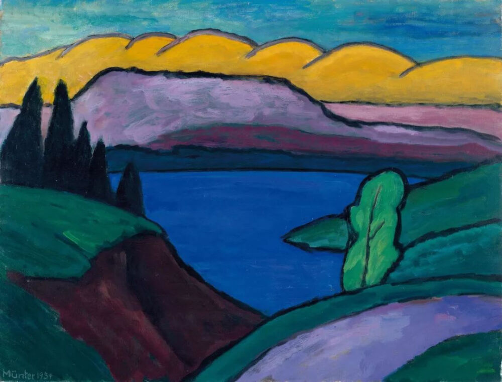 加布里埃尔·穆特《der blaue see,布面油画,1954年