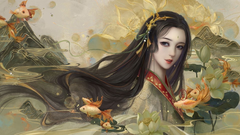 (古风美人)绘师:引筝 - 堆糖,美图壁纸兴趣社区