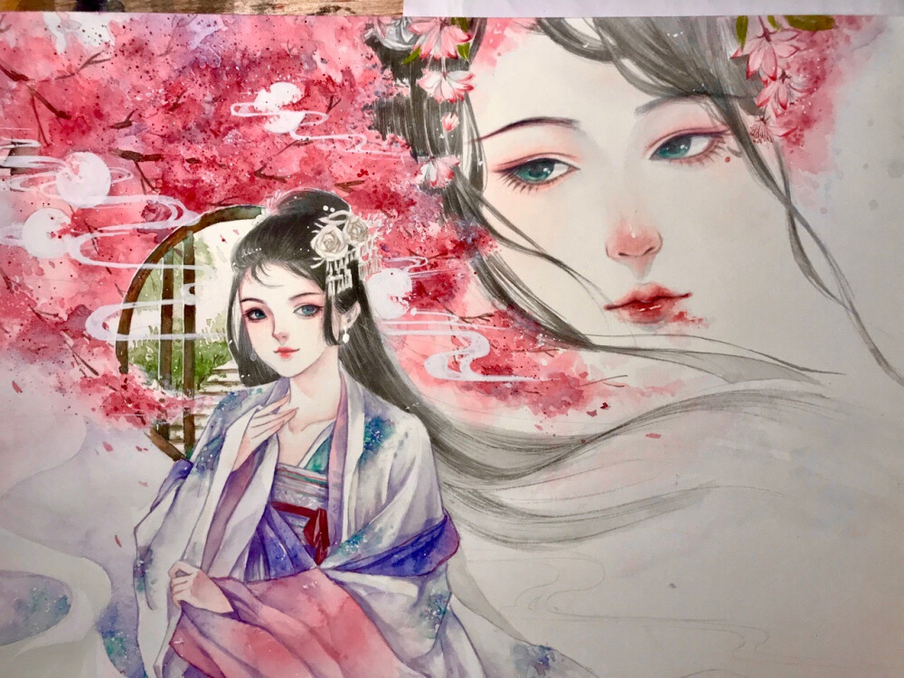 手绘古装人物,作者:大花huamama