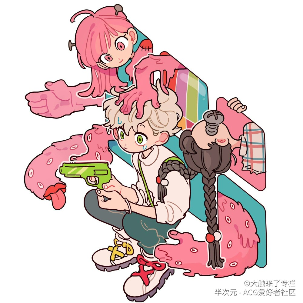 【大触作品欣赏】很可爱的人物插画.来自画师[3(twi@dolman4878)