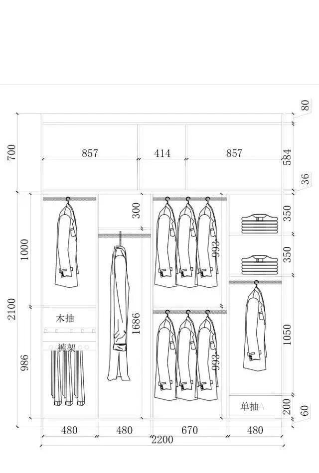 【必备】衣柜内部结构及具体尺寸设计