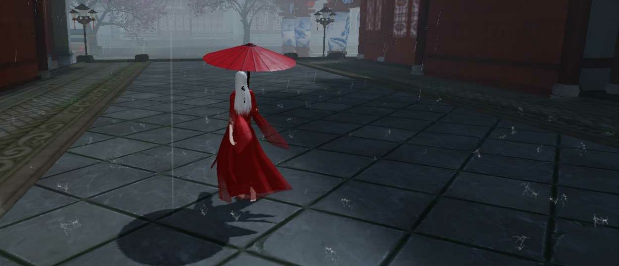 白发 红衣 红伞