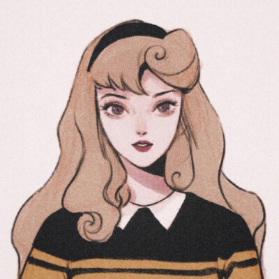 迪士尼公主 胶片风插画头像原作者:-阿莘