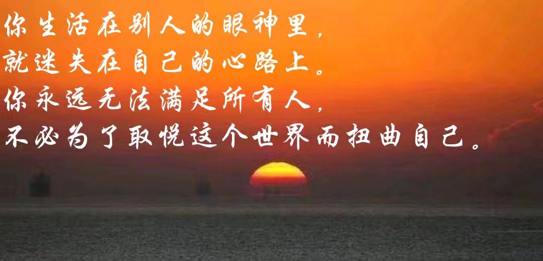 你永远无法满足所有人,不必为了取悦这个世界而扭曲自己.