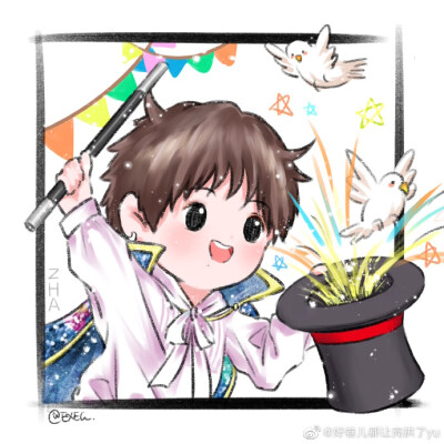 华晨宇手绘饭绘漫画q版祝华晨宇0207生日快乐