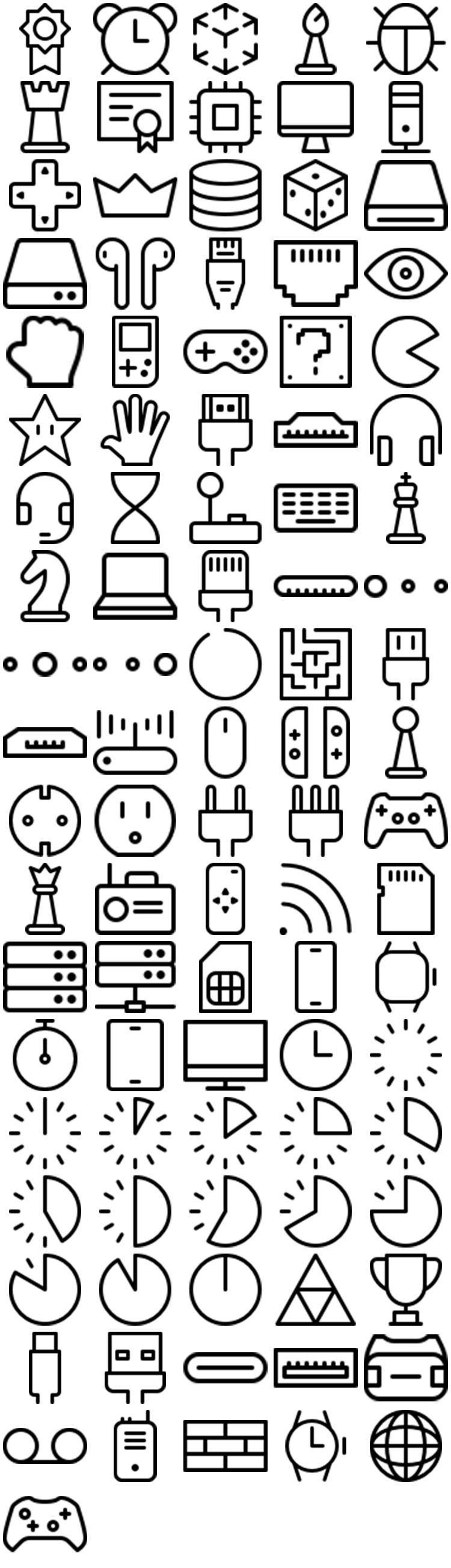 简约游戏聚会玩具手绘线性符号插图插画icon图标图案模板设计素材