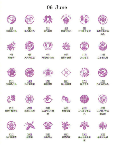 日本诞生花纹样,一日一花纹.