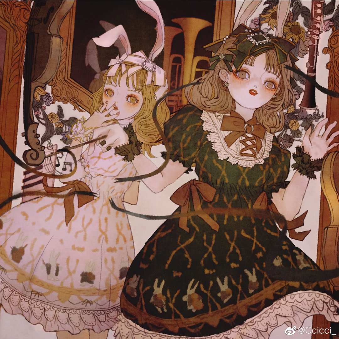 画师:ccicci ×微博 人偶 恐 洛丽塔 插画
