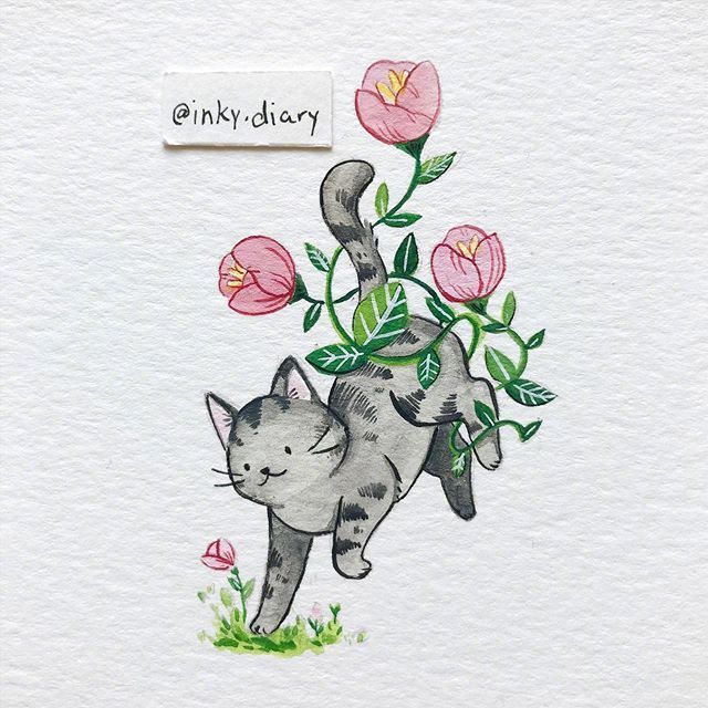 小清新水彩动物插画 ins:inky.diary