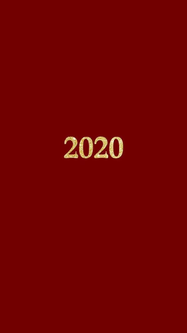 2020美好愿望 红色壁纸锁屏