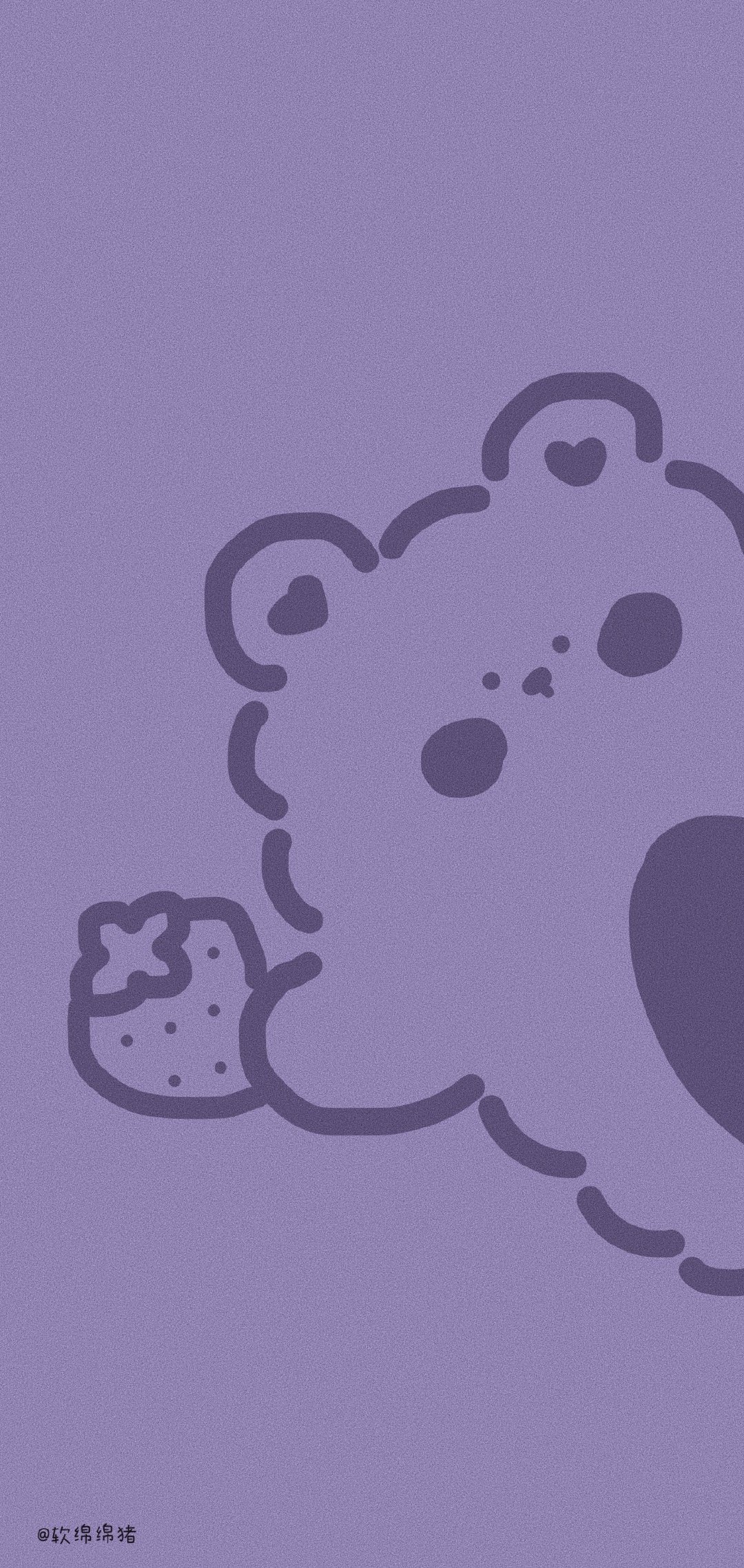 紫色动物小熊可爱头像壁纸