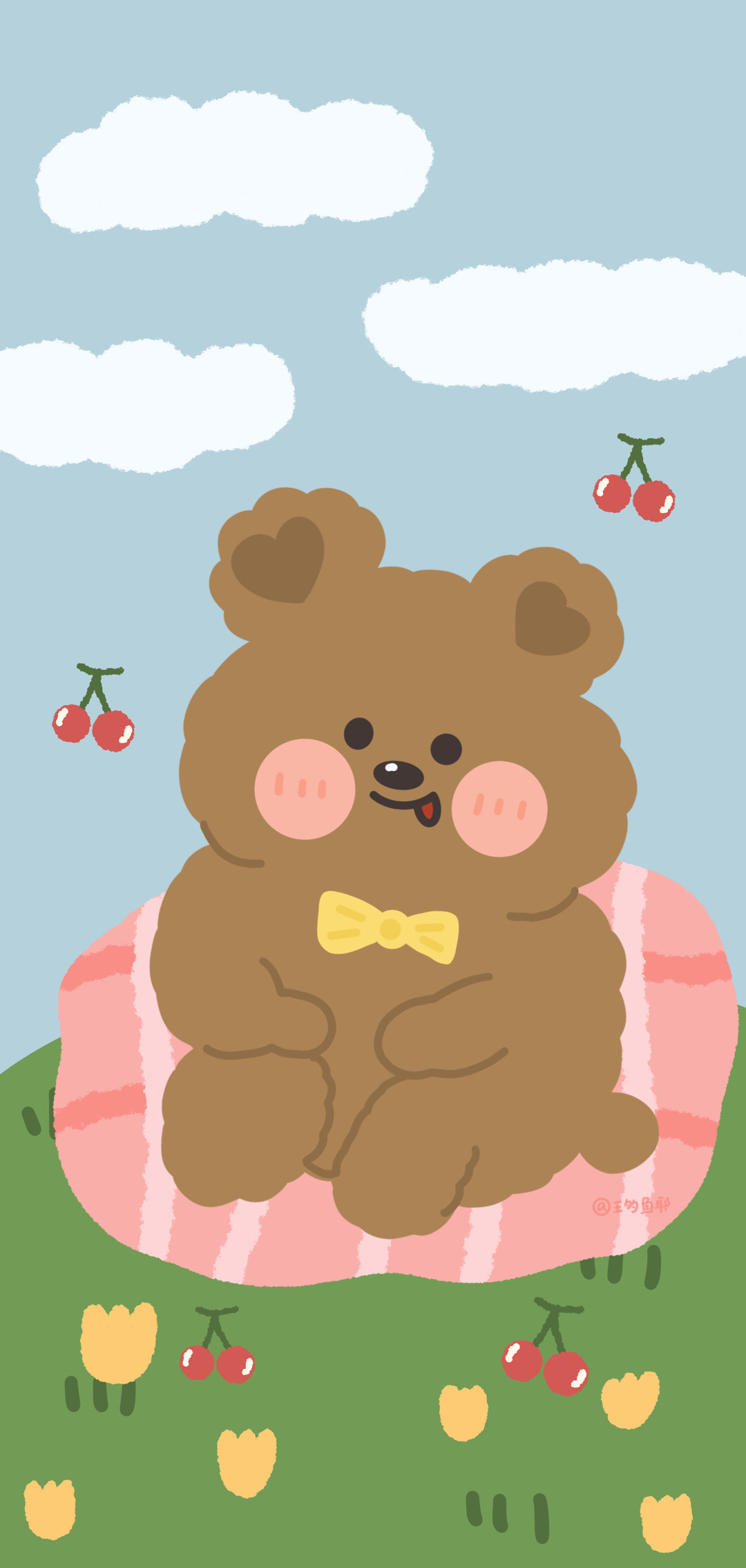 超可爱小熊和小兔壁纸 wb@王多鱼耶