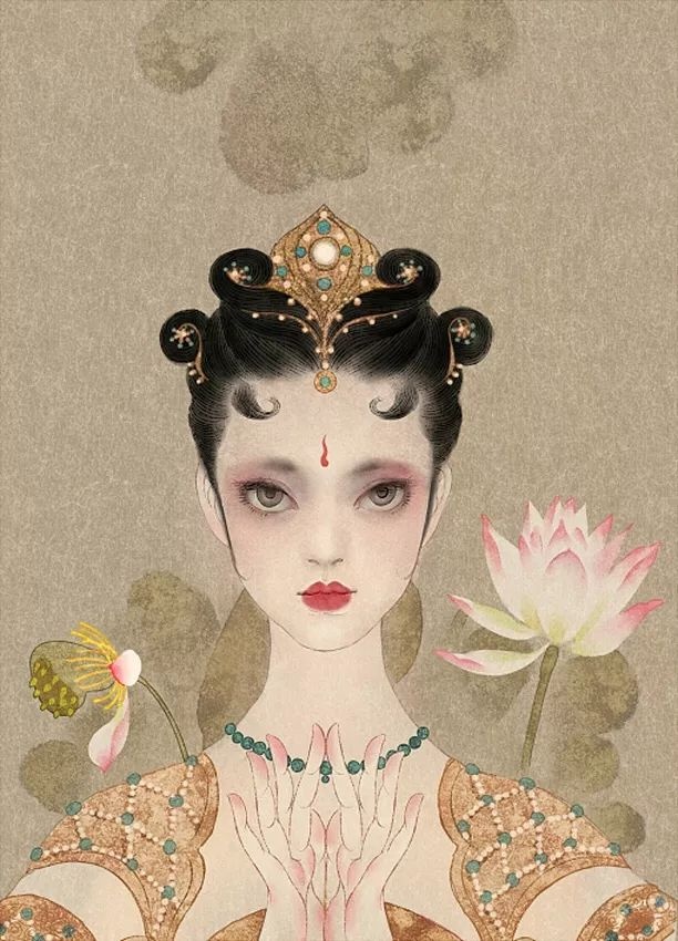 微博id:尧立插画 《词牌美人》