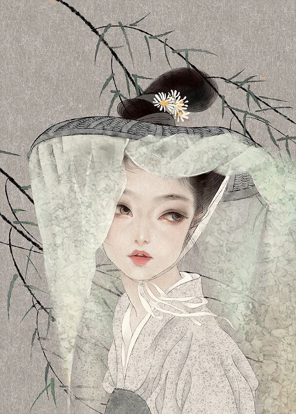 微博id:尧立插画 《词牌美人》