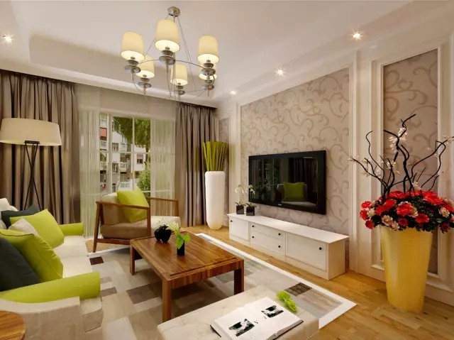 郑州90㎡小欧式装修,客厅贴了木地板,质暖又温馨