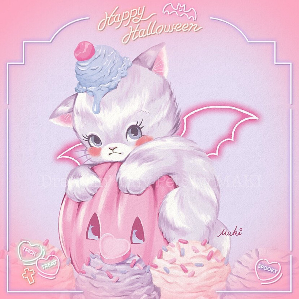 dreamin" tiny pets 可爱 插画 头像 背景 封面