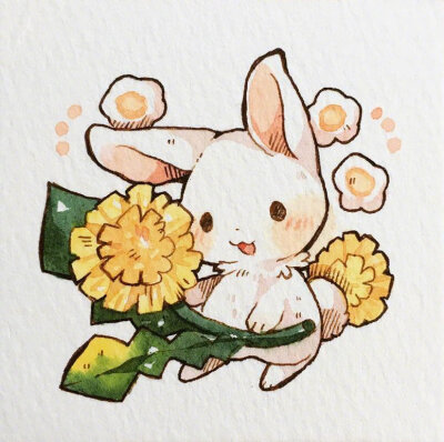 可爱的小兔子(*`*) artist:もかろーる ins:mokarooru 治愈的小兔子