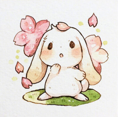 可爱的小兔子(*`*) artist:もかろーる ins:mokarooru 治愈的小兔子