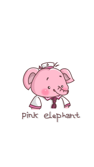 卡通粉红大象