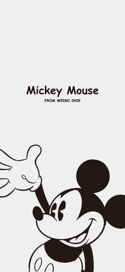 mickey mouse黑白锁屏 主屏壁纸分享