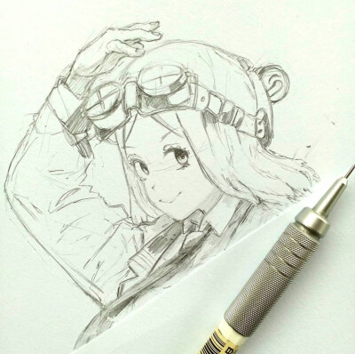 人物线稿黑白动漫素材手绘插画绘画
