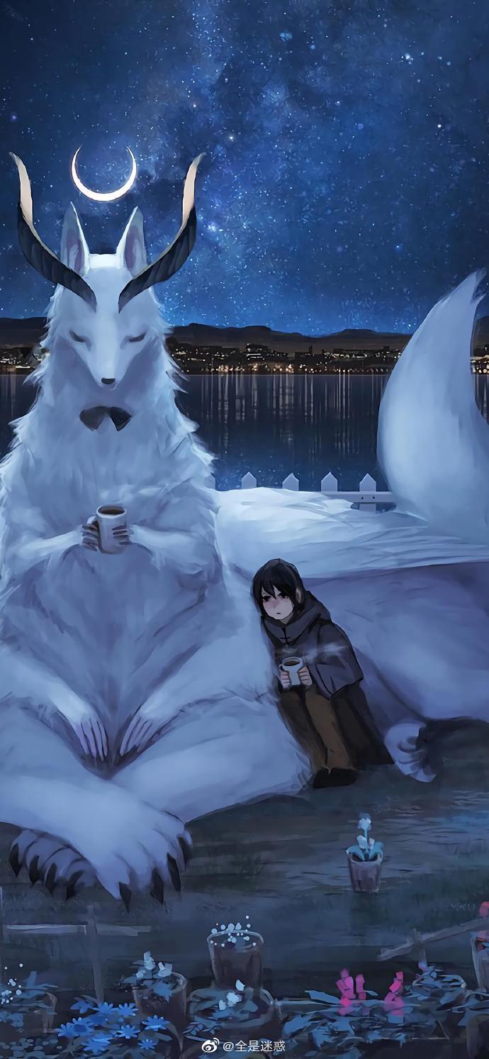 温暖治愈系动物插画壁纸 | 画师:もの久保