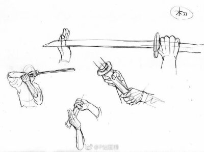 各种结构,运动,剑道和日本刀的持有参考绘法~p站画师:电気うなぎ,pid=