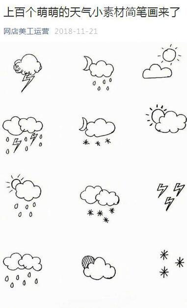 上百个天气小素材简笔画,很可爱很简单.