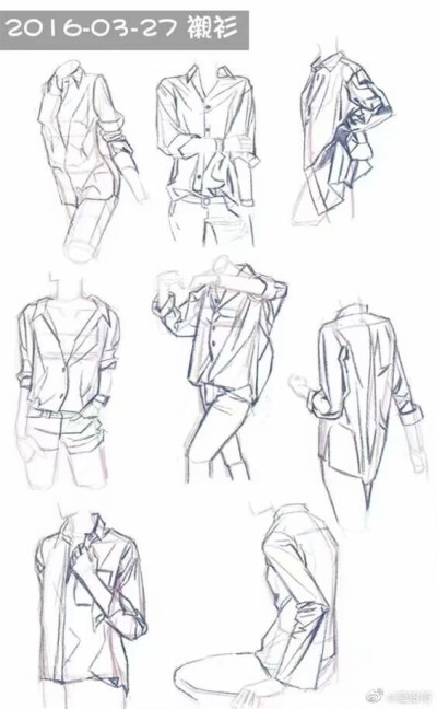 复古风衣服画法