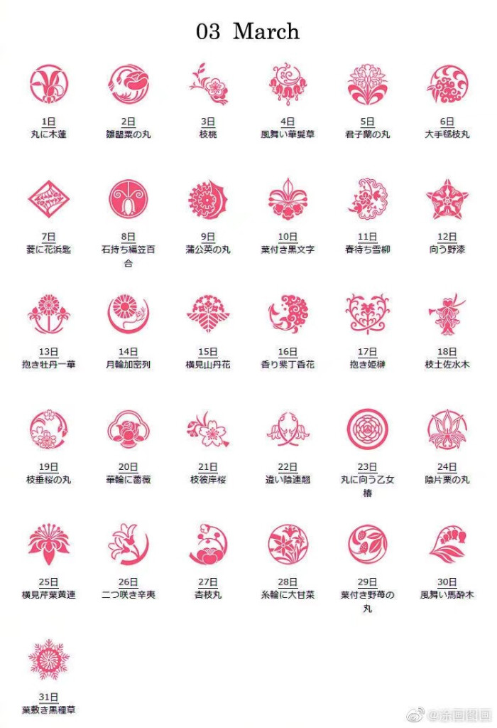 日本诞生花纹样 每天一个不一样的纹样 堆糖 美图壁纸兴趣社区