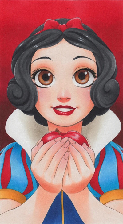 《动漫—白雪公主》适合8岁 以上的宝贝,tips:画头发时要格外注意亮部