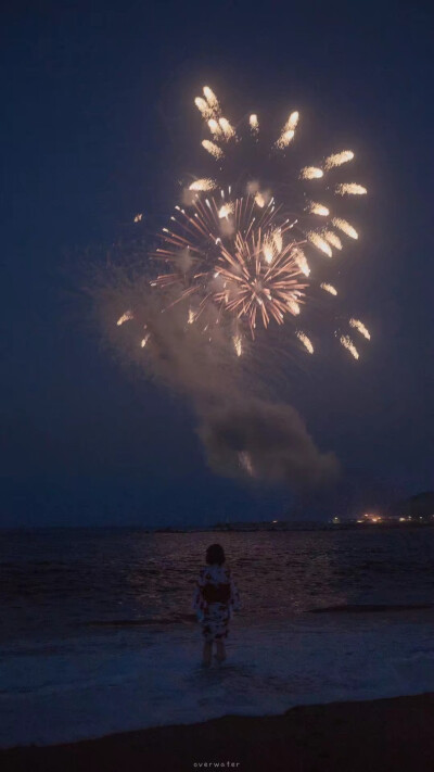 overwater 壁纸 烟花 天空 海