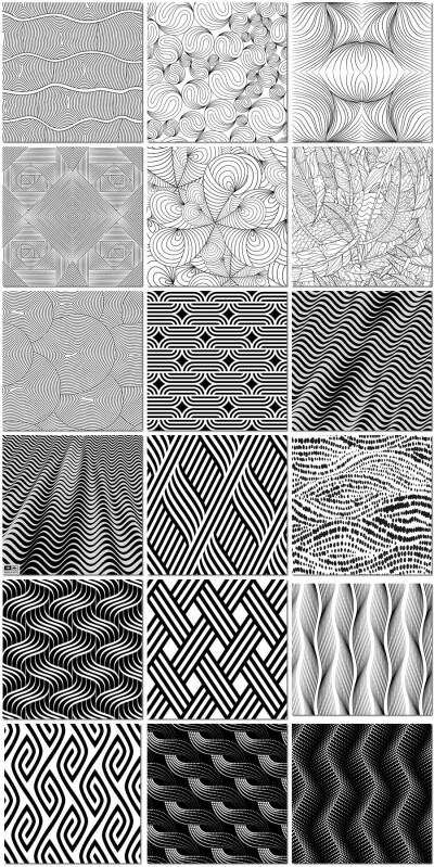 黑白线条四方抽象几何编织图案纹理抱枕印花海报背景设计模板素材