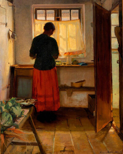 ancher,1859-1935)丹麦印象派女性画家,斯卡恩(skagen)画派代表人物