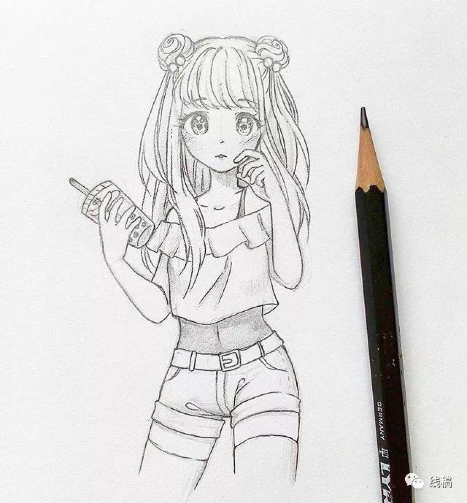 线稿女