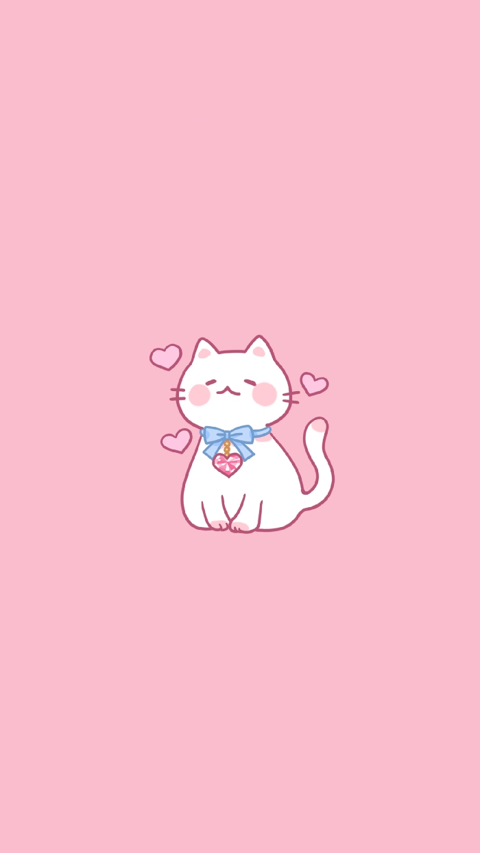 猫咪少女心壁纸 神仙背景 粉色 甜美 可爱 原创壁纸