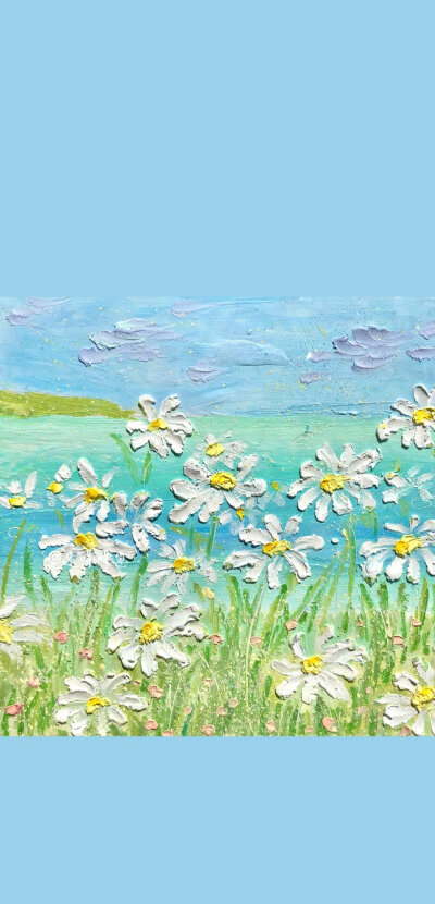 油画质感壁纸artset 高清壁纸 可爱简约 纯色壁纸插画手绘转载:wb是咩