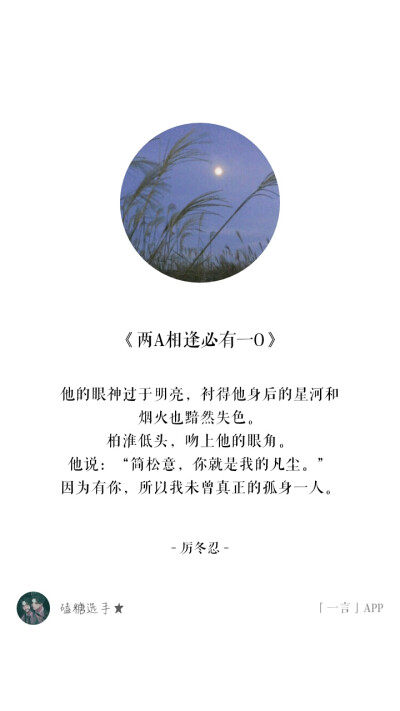 《两a相逢必有一o》厉冬忍