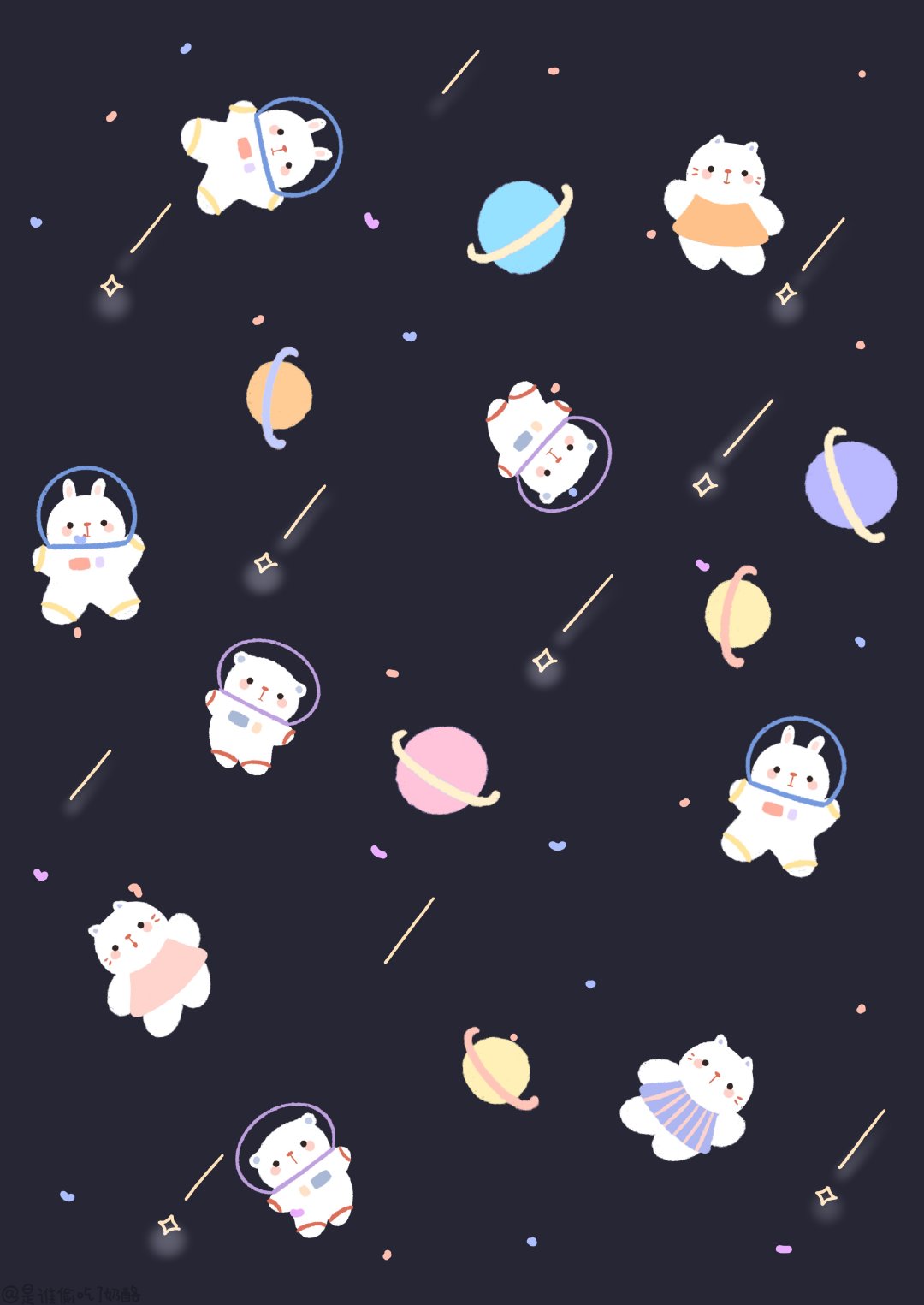 治愈 宇宙 星球 天空 梦幻 可爱简约男生 女神 蓝色系 动图壁纸转载