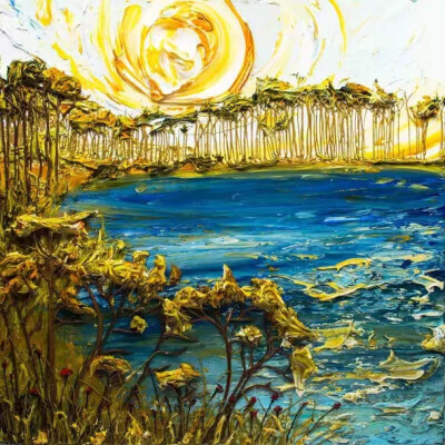 太阳 油画