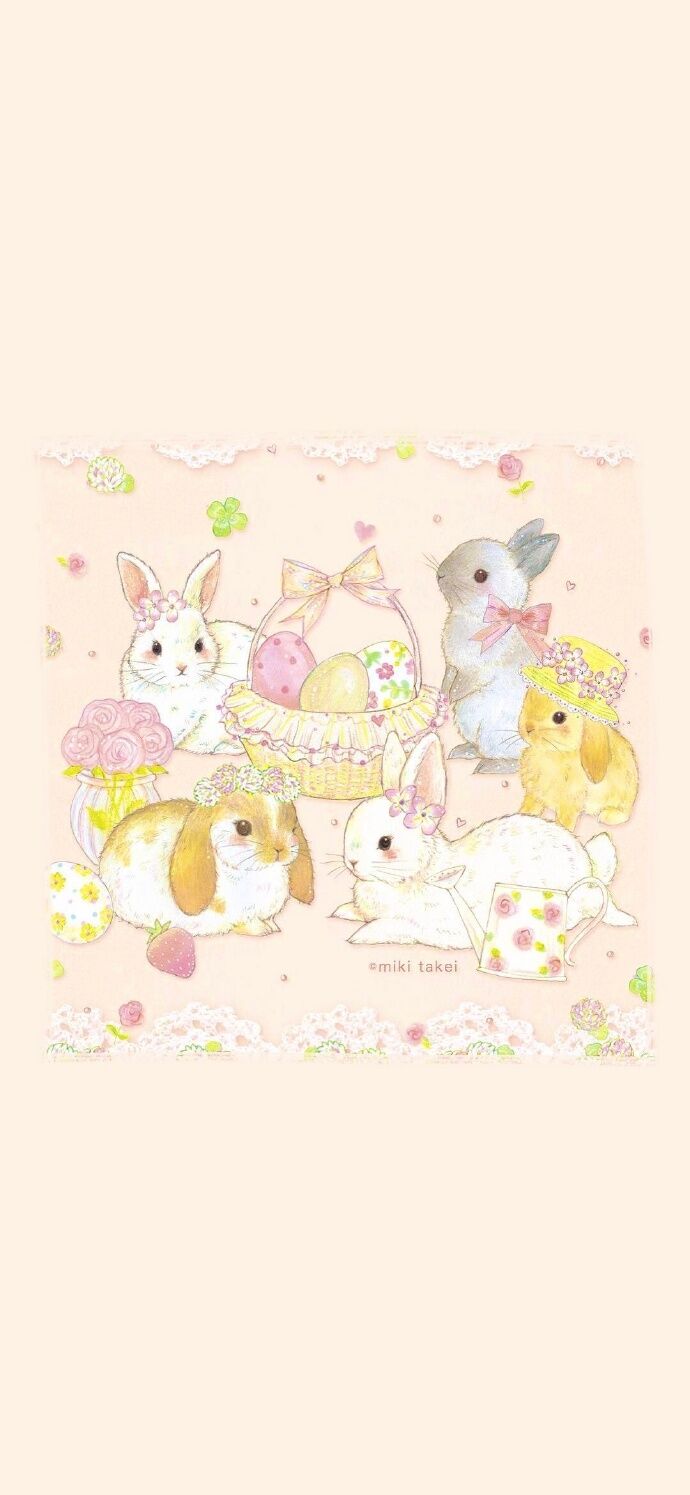 可爱兔兔 壁纸 cr:miki