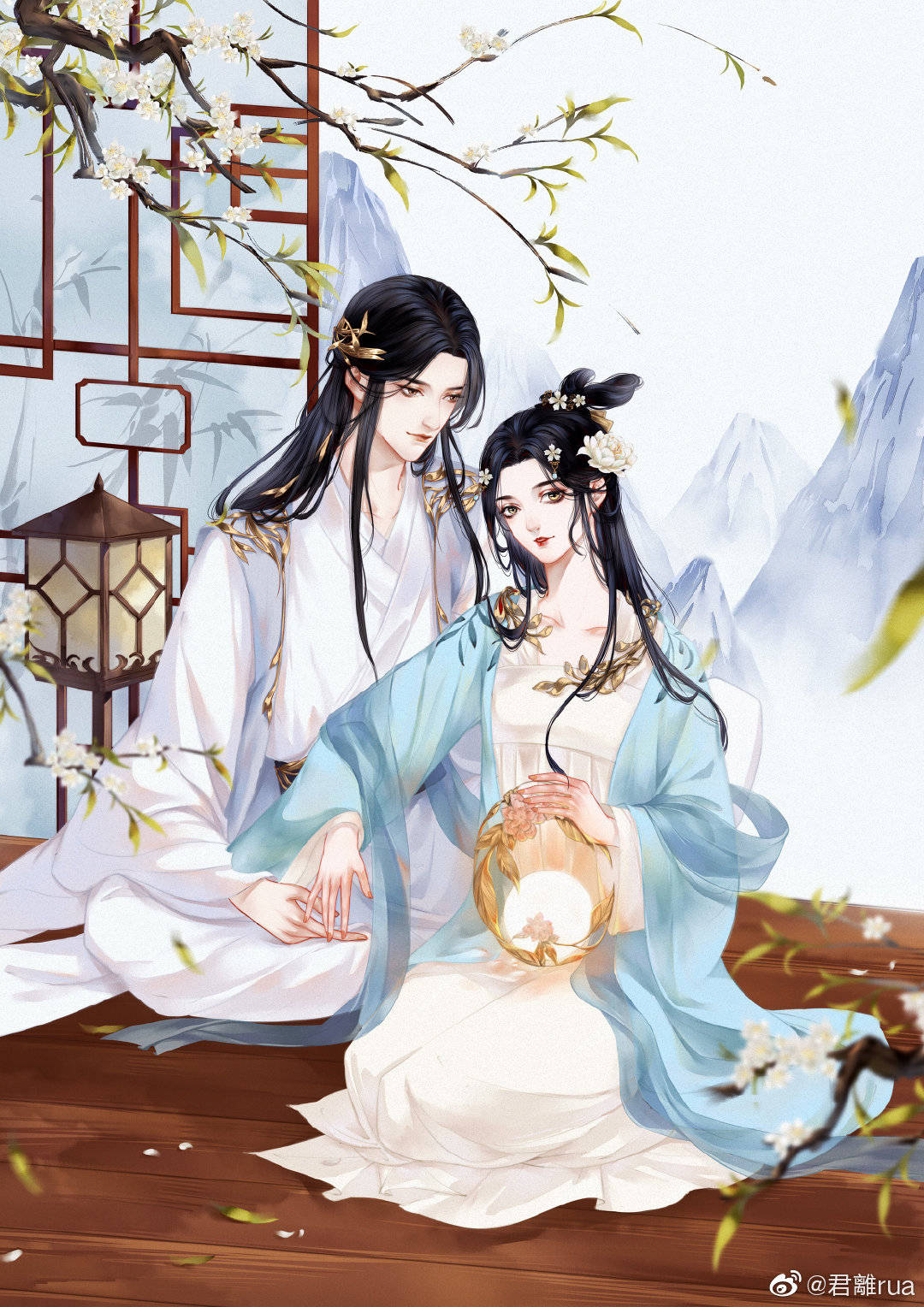 (古风情侣)绘师:君离 - 堆糖,美图壁纸兴趣社区