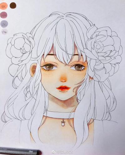 马克笔少女教程