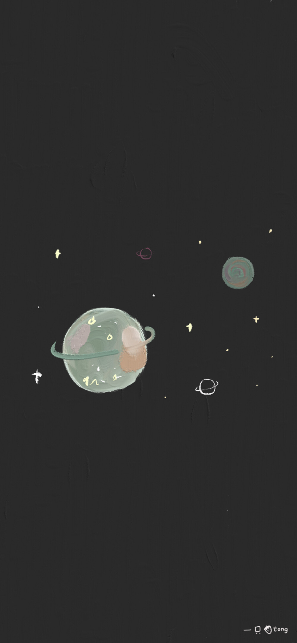 星球/黑色/简约原创壁纸/手绘壁纸/手写壁纸/涂鸦壁纸/插画壁纸/可爱