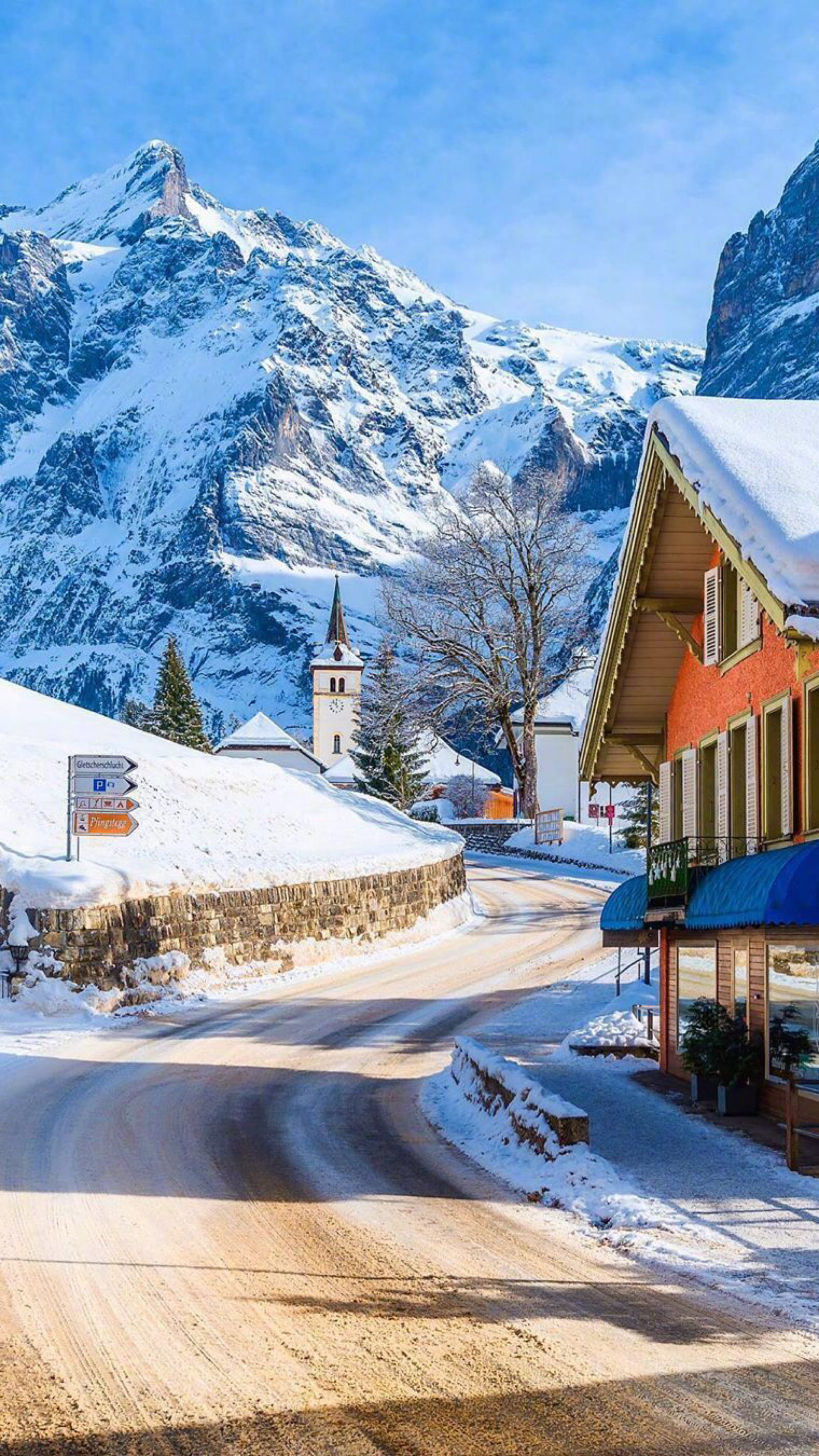 风景壁纸瑞士雪景