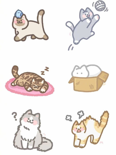 一组超级可爱的猫咪插画 ins: ccho_nyang
