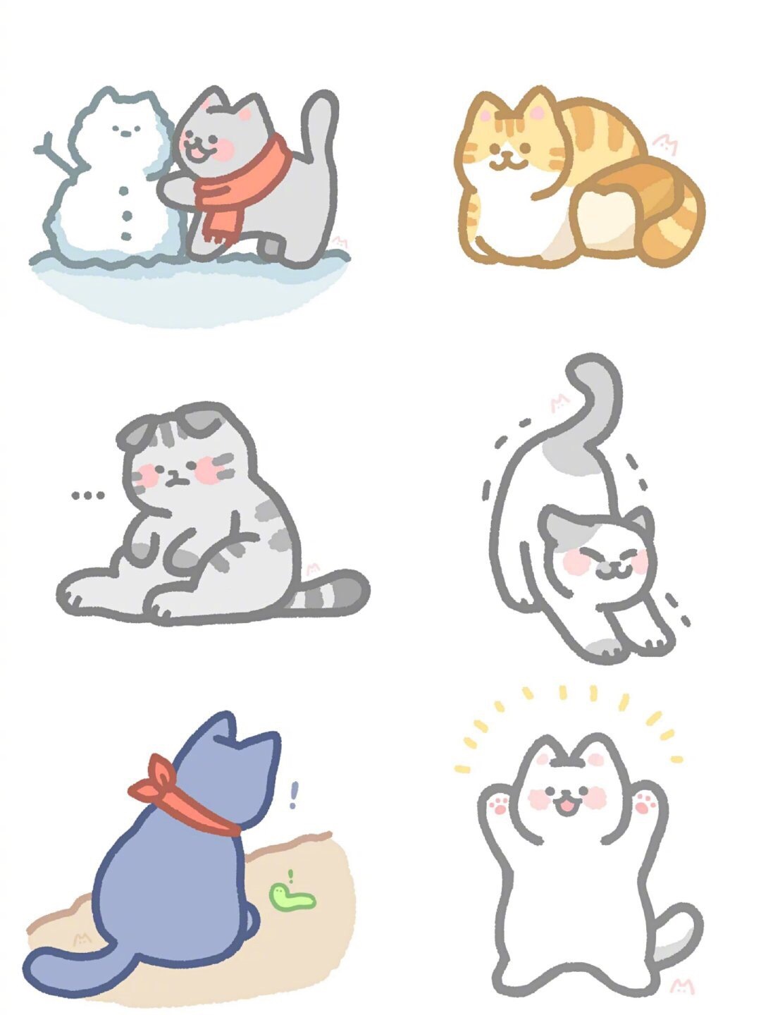 猫猫插画可爱表情