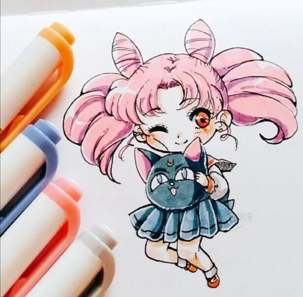 超可爱的马克笔萌图少女