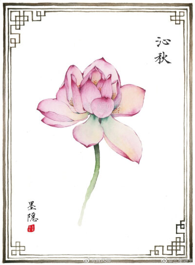 古风水彩插画,佛系画画.